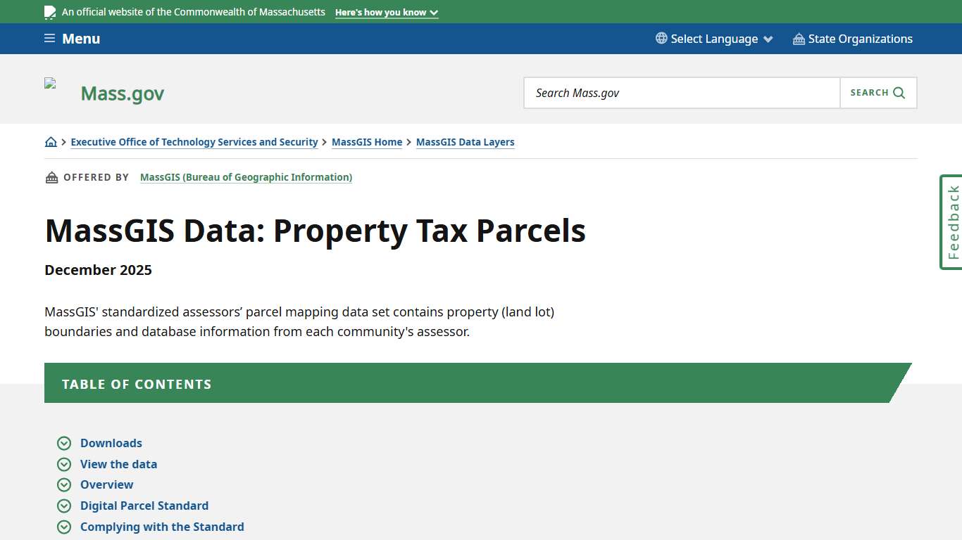 MassGIS Data: Property Tax Parcels Mass.gov